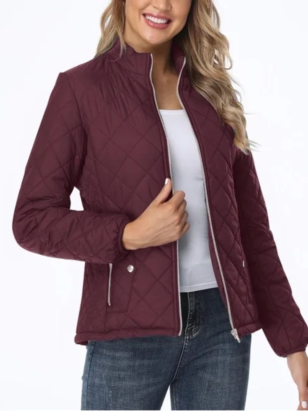 New York and Co.  diamond quilted purple jacket size S